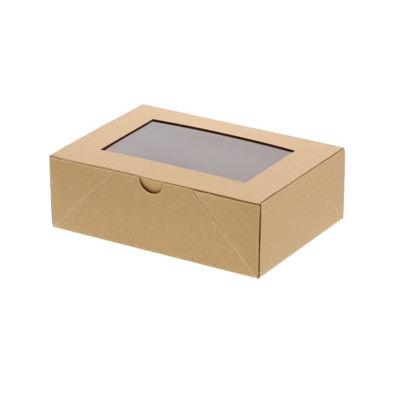 HEIKO 食品容器 ネオクラフト 窓付BOX M 20枚/袋 004248044 包装用品