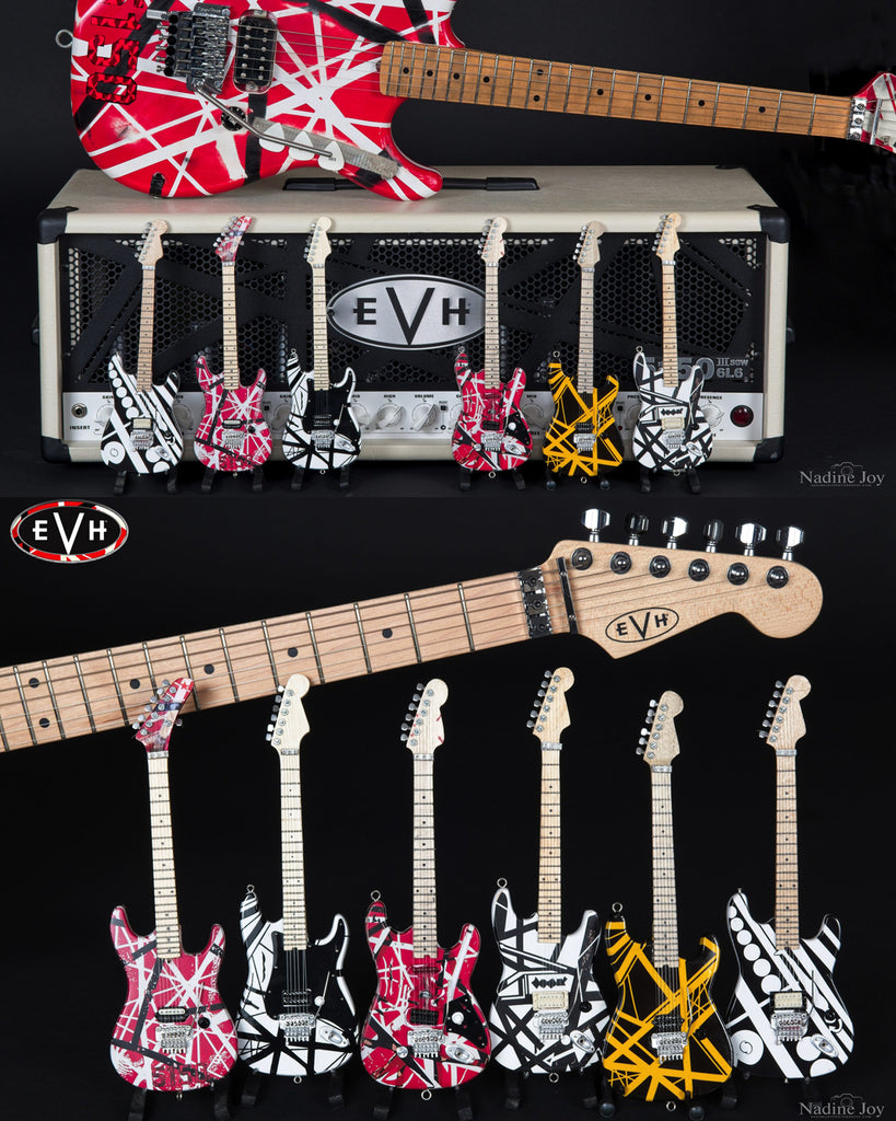 EVH Set of 6 Eddie Van Halen Mini Guitar Replica Collectibles