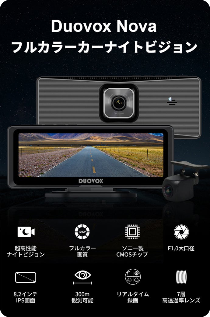 夜間でも300m先まではっきり見える！車載ナイトビジョンDuovox Nova