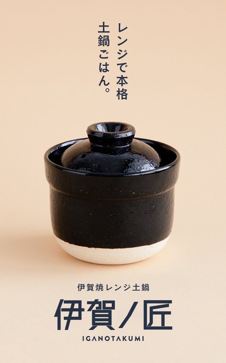 一人用】レンジで簡単！直火を超えた、旨み溶け出す本格ごはん 伊賀焼