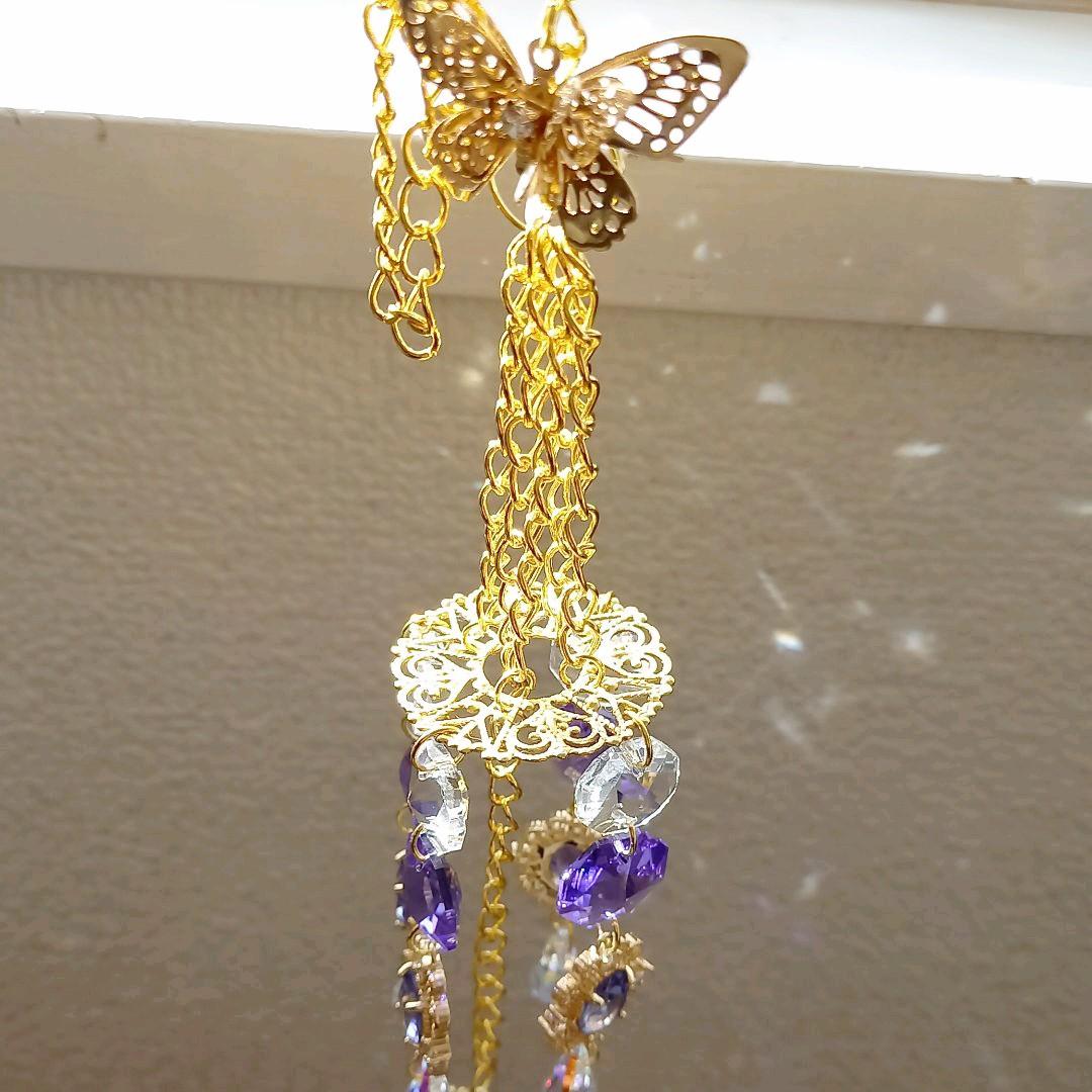 サンキャッチャー♡ハンドメイド「スワロフスキー✧︎ブルーバイオレット」