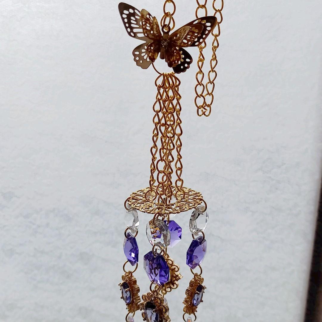 サンキャッチャー♡ハンドメイド「スワロフスキー✧︎ブルーバイオレット」
