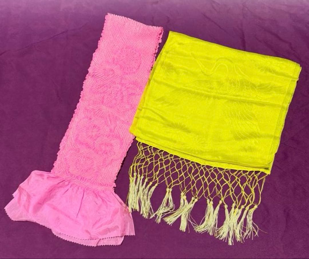 七五三　３～５歳向け　ほぼフルセット　着物、帯等小物セット　正絹