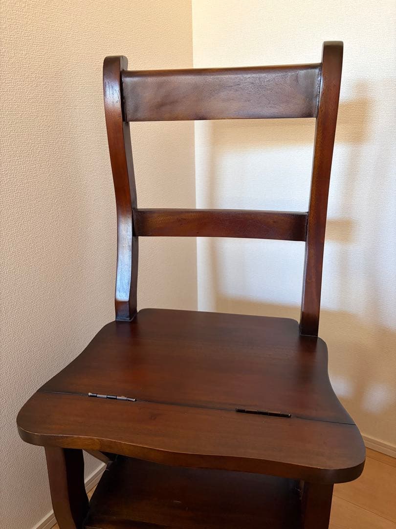 レア★ヴィンテージ　マホガニー 無垢材 ステップ チェア 踏み台 木製 椅子