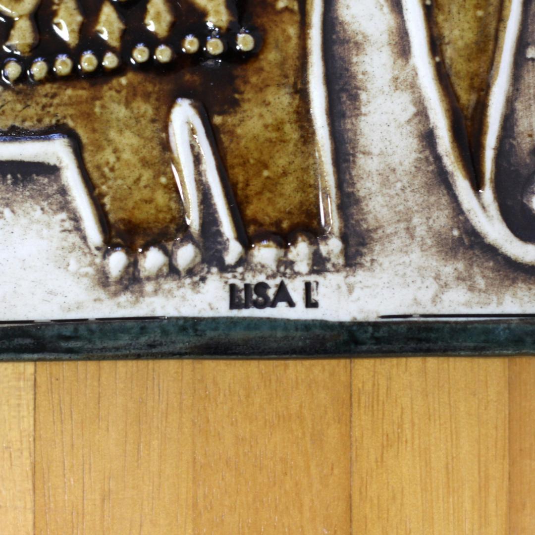 リサラーソン Lisa Larson UNIK ヴィンテージ陶板 ゾウ 北欧雑貨