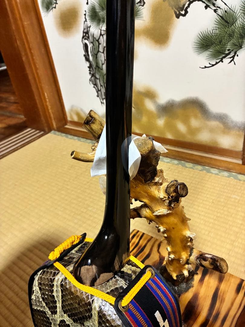 沖縄三線　本島産クルチ(黒木) ユナー！与那城型　本皮一枚張り