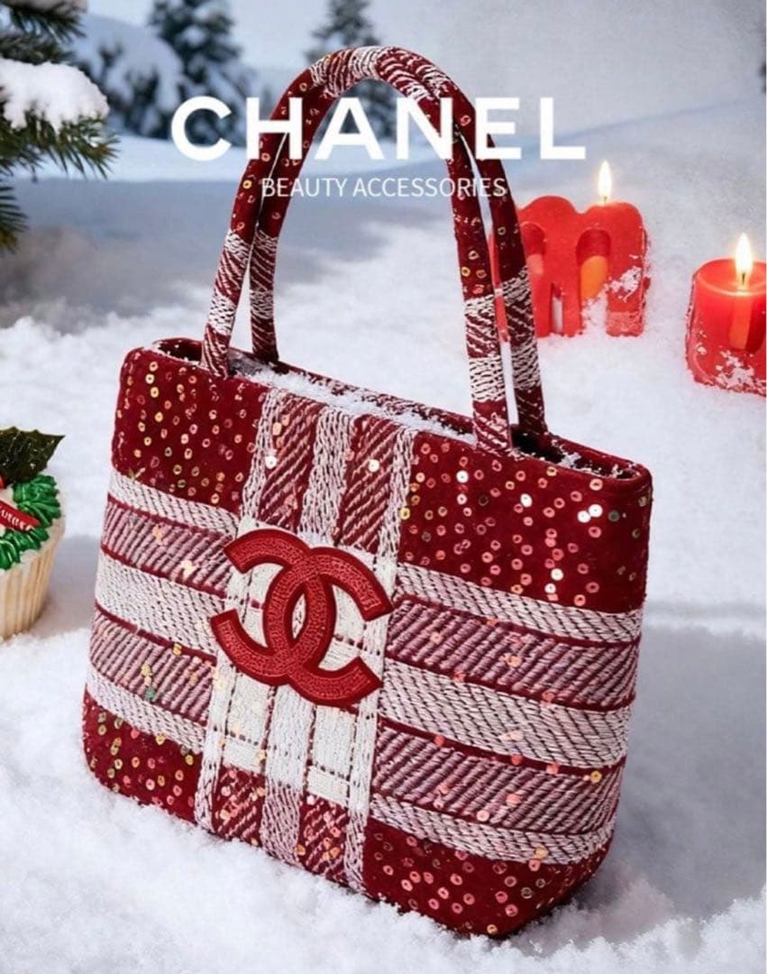 シャネル CHANEL 赤 新品 スパンコール トートバッグ - メルカリ