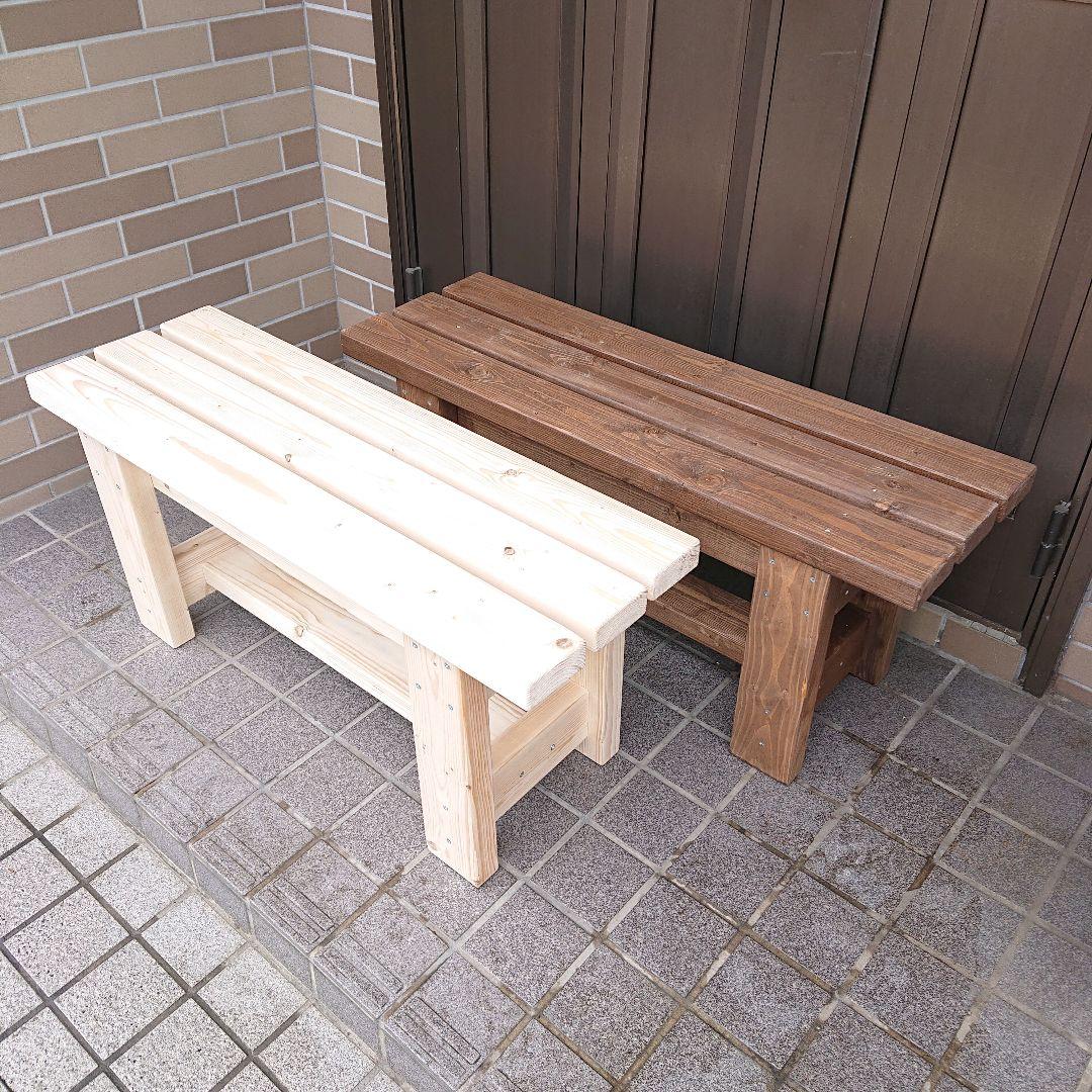 ベンチ　木製　８７cmタイプ　高さ３７cm　丈夫　多目的　椅子　スツール 屋外用