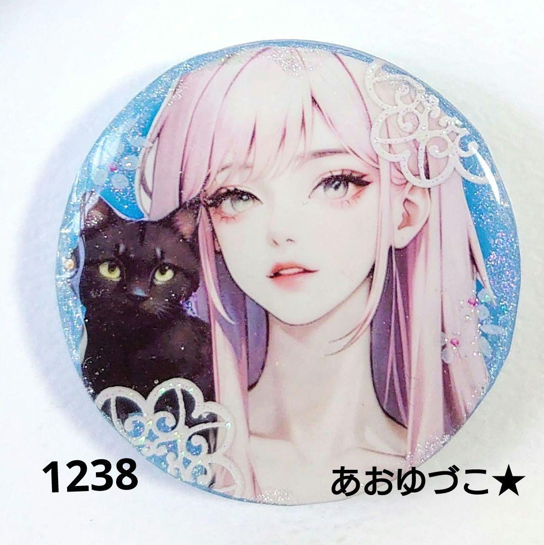 レジン 猫 ヘアゴム ブローチ ポニーフック No.1238 - ヘアゴム正規 品