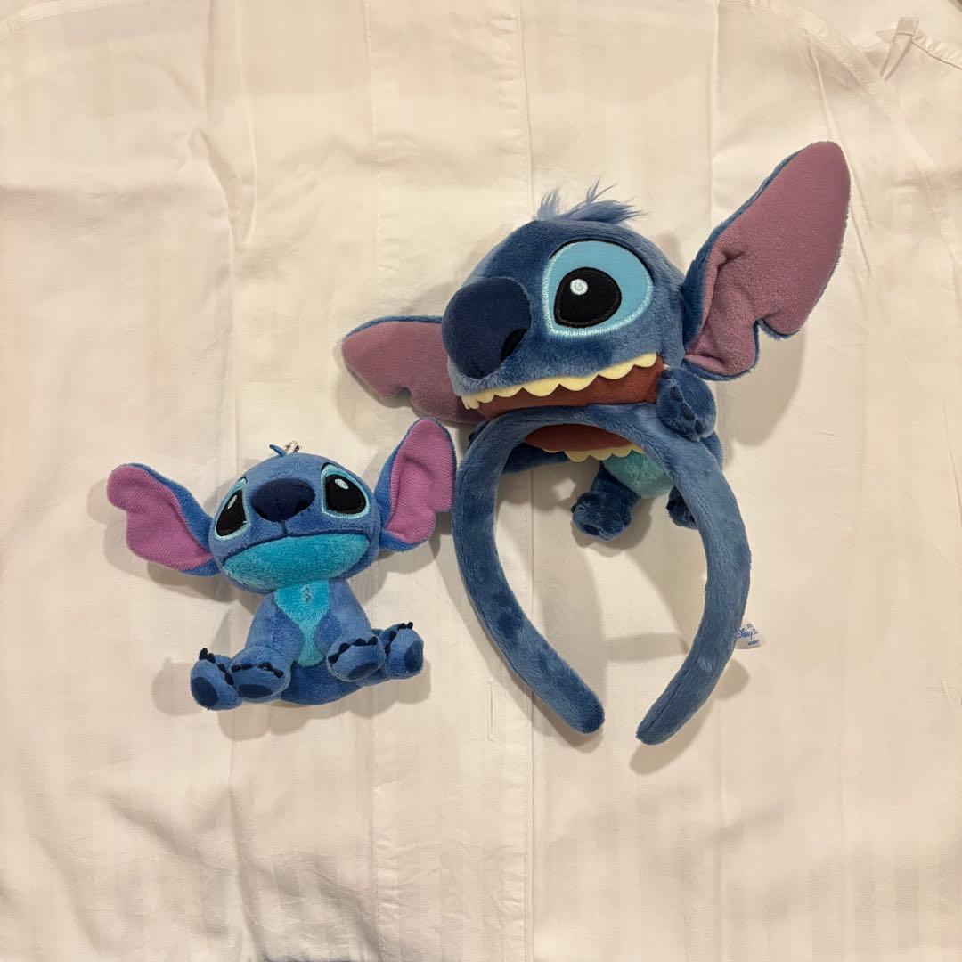 スティッチ ぬいぐるみキーホルダー・カチューシャセット - メルカリ