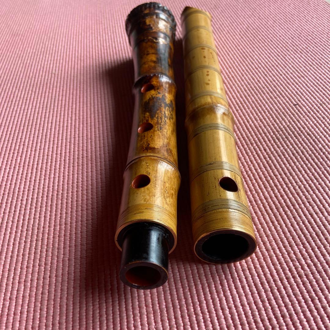 89⭐️値下げ　尺八　一尺九寸管　真山銘三印　唄口金　中継ぎ金