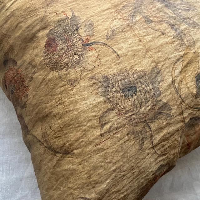 希少5万ハウスオブリリア植物柄クッションアスティエ・ド・ヴィラットコーラルタスク