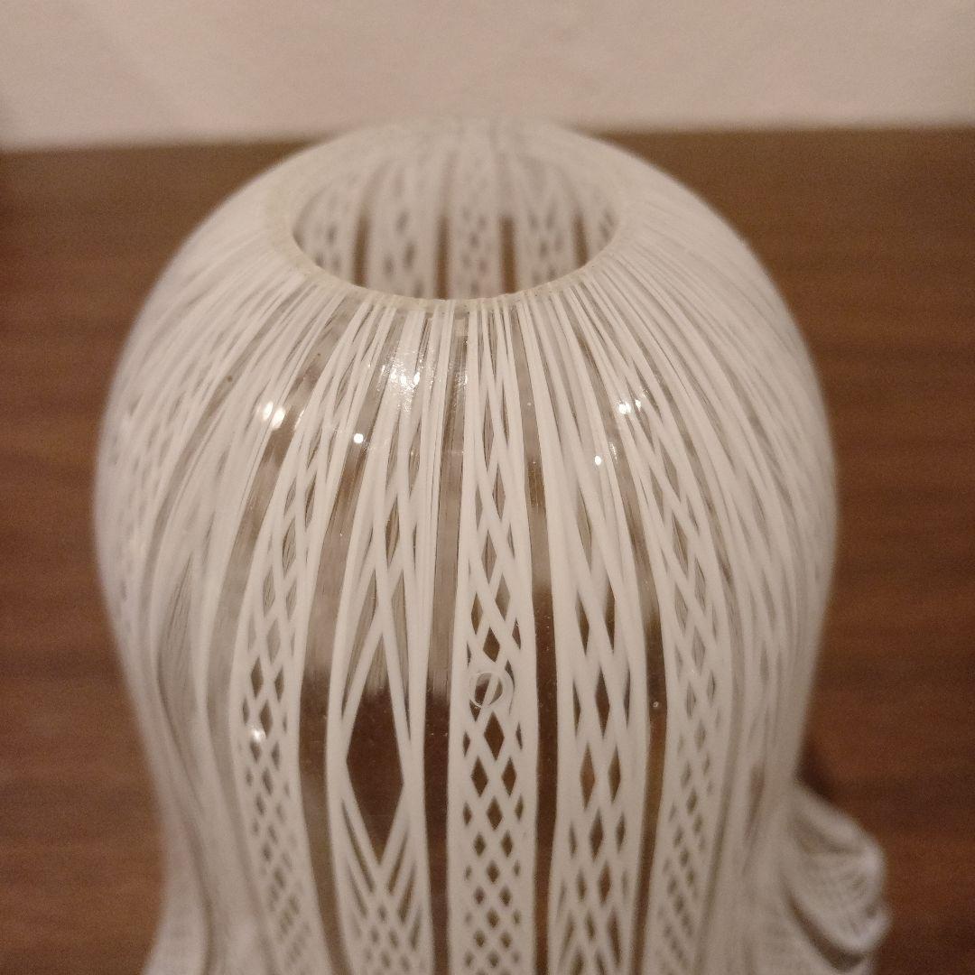 ベネチアンガラス ムラノ MURANO ランプシェード 白 レース インテリア
