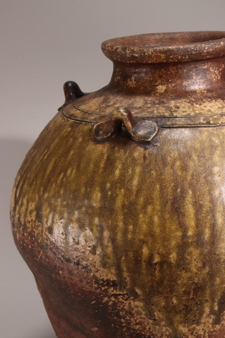 江戸初期 古越前 四耳壷 四耳子 壺 高さ38.5㎝ 花器 花瓶 BE793 - メルカリ