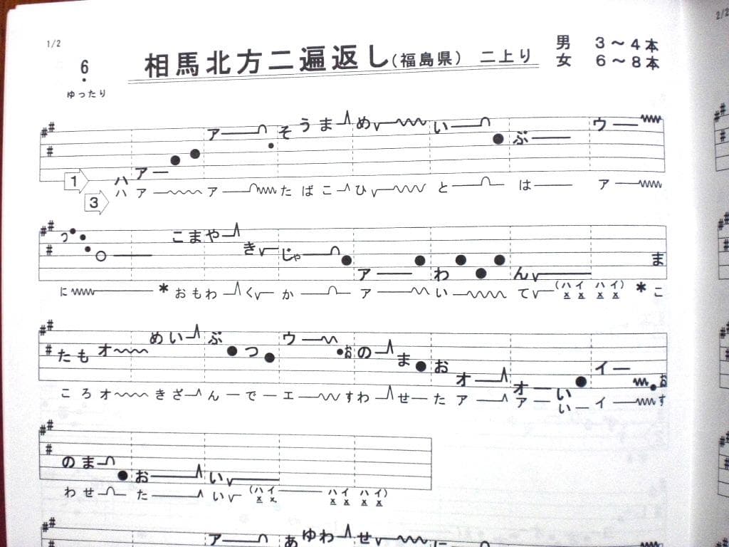 日本の民謡 五線譜10集セット10％off/e34～唄譜/教本/唄い方/上達