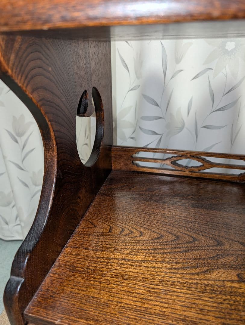 天然木　電話台　小物収納 　ヘッドサイドテーブル　引出