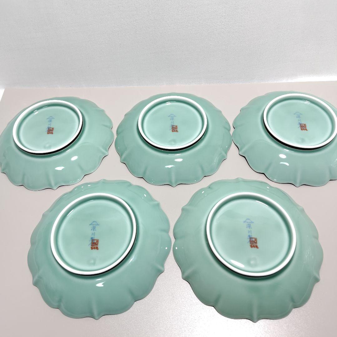 深川製磁 百年庵 笹青磁 皿 5枚 - メルカリ