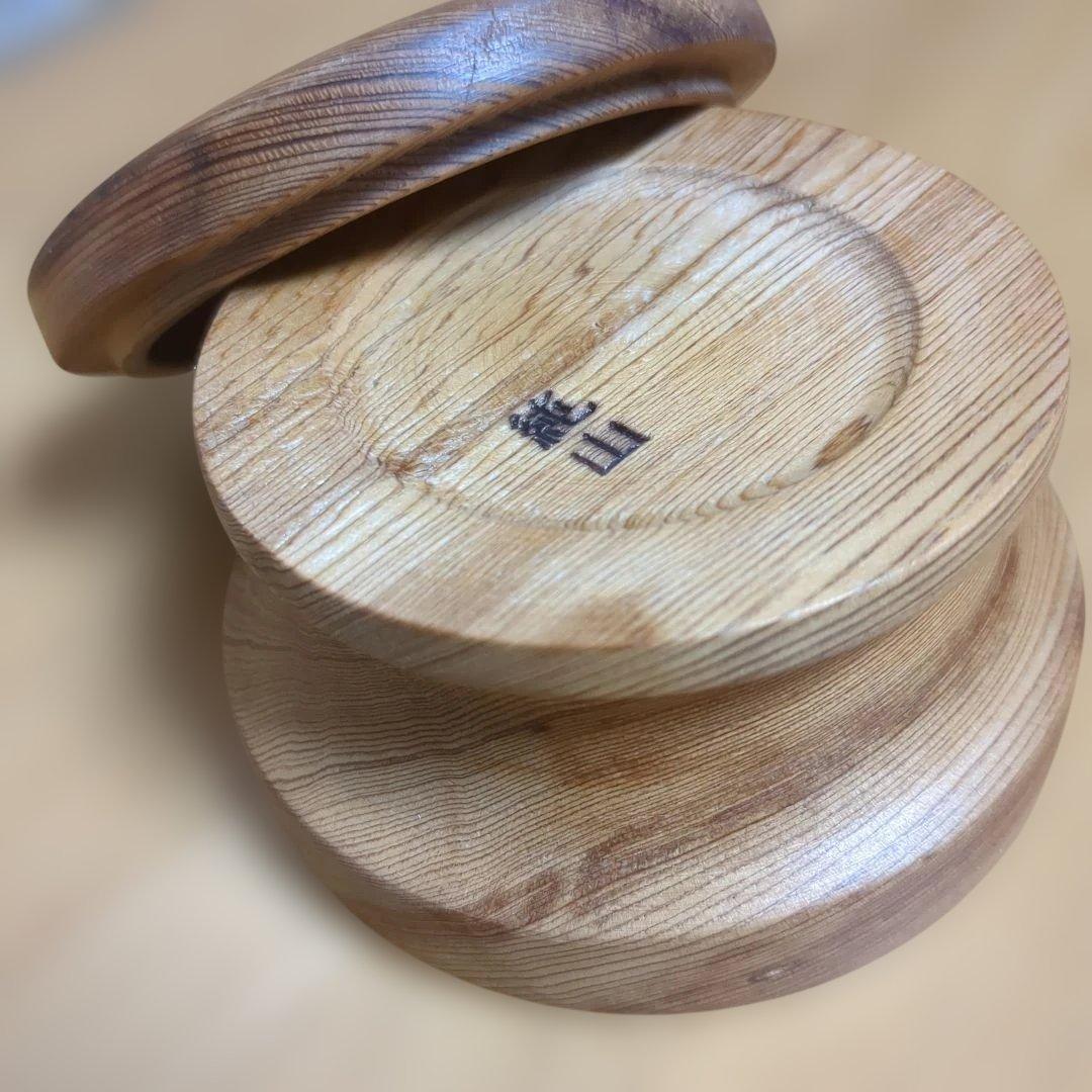 屋久杉高台付き小物入れ　手作り木工