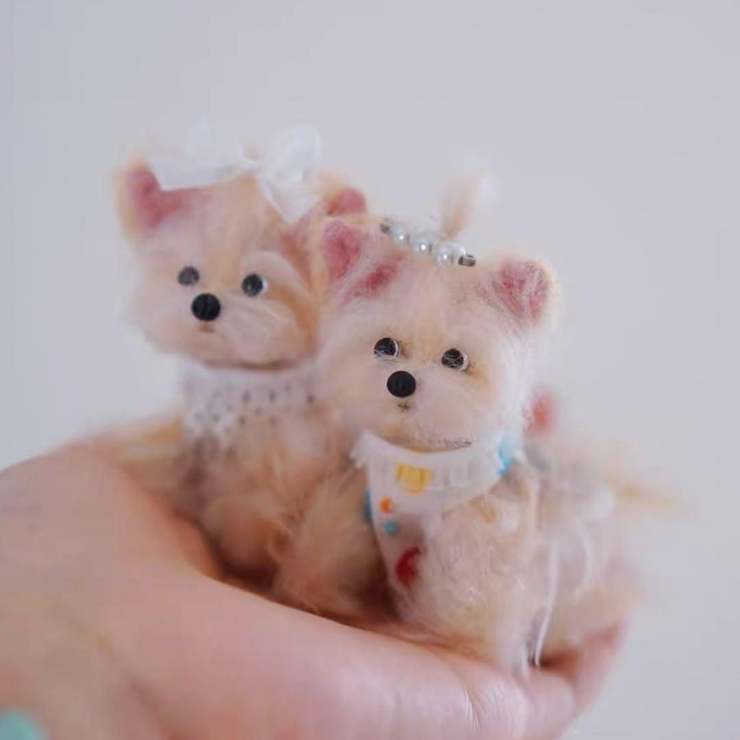 手のひらぬいぐるみ 仔犬 アーティストベア 海外作家様 ハンドメイド ミニチュア