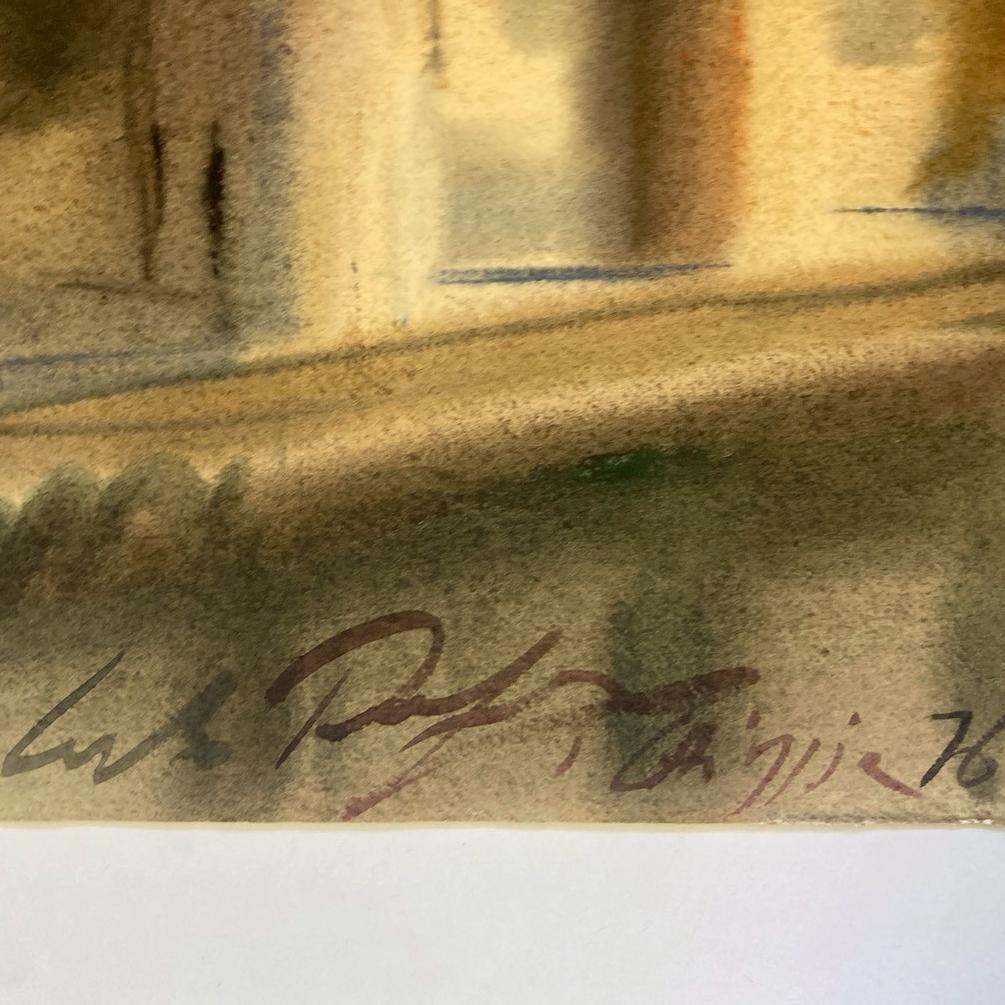 カルロ・ルヴァニャン｜キオッジャ｜ 水彩画｜原画｜20世紀アンティーク品