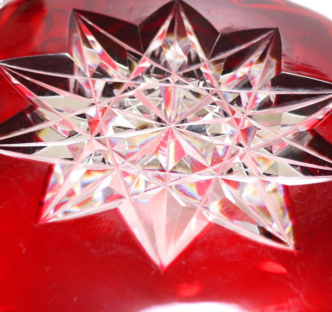 オールド・バカラ 美術館級 赤被せクリスタル カタログ掲載 2.3kg特大