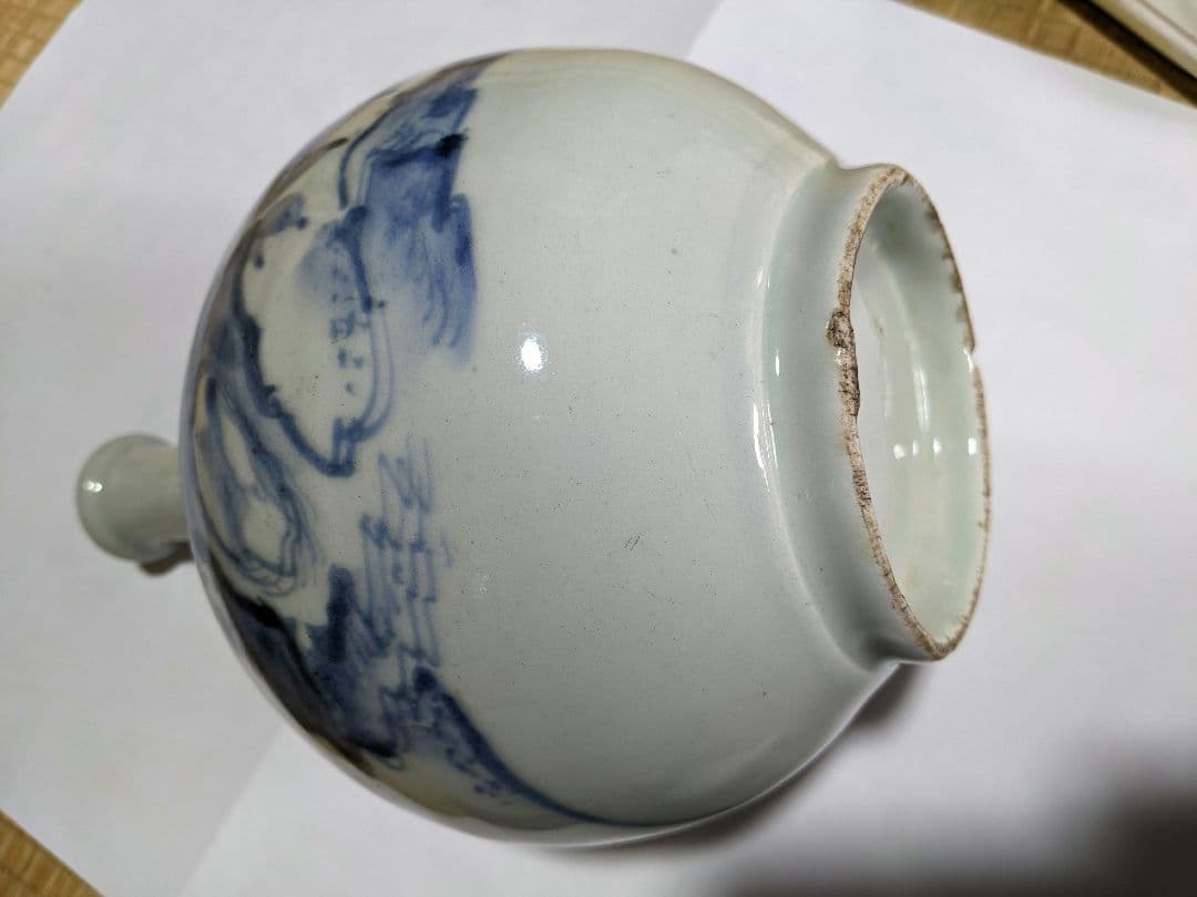 ♦江戸時代中期 古伊万里 染付花鳥文様 徳利 瓶 コレクション骨董品アンティーク